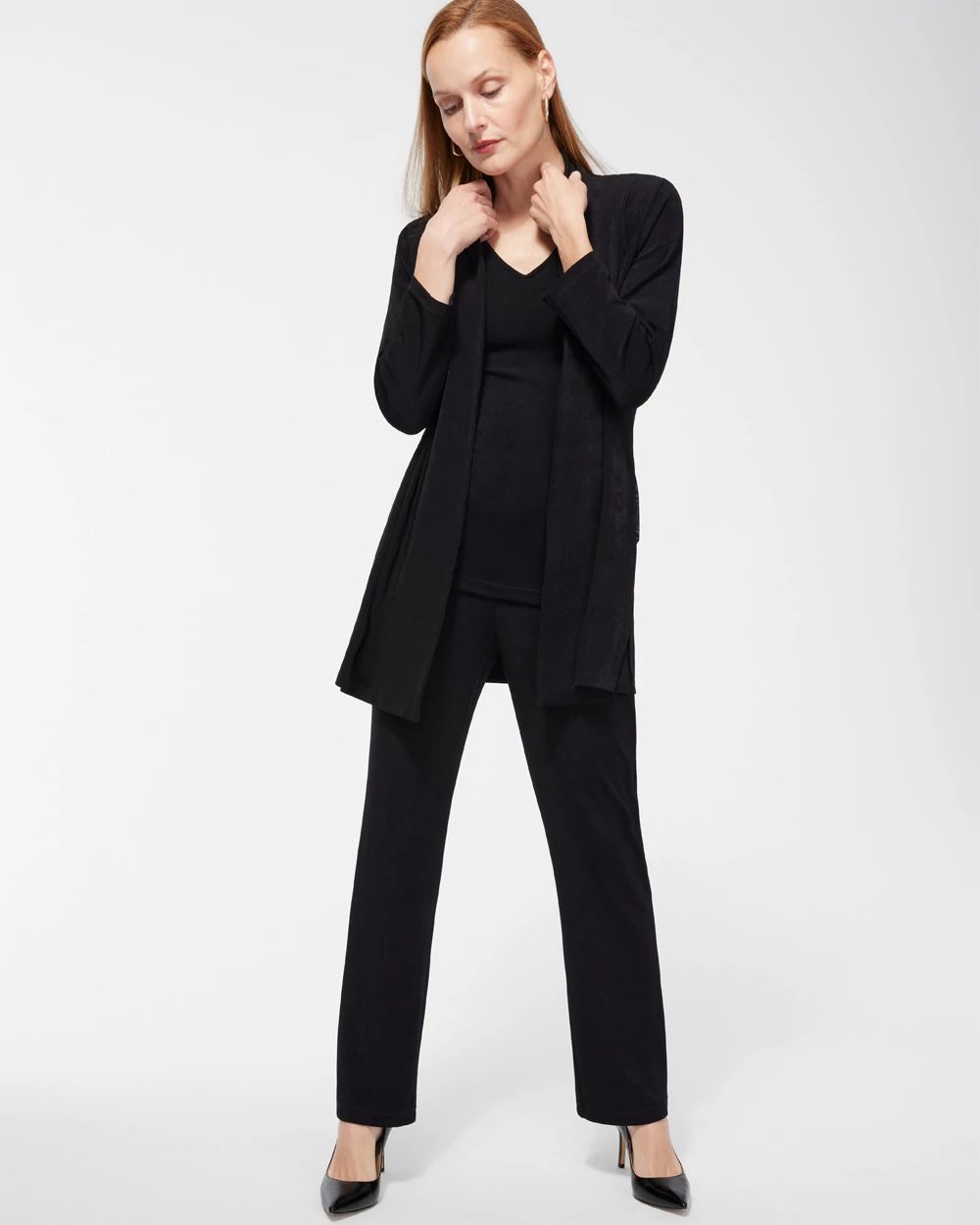Travelers Classic Long Knit Jacket | Chico's Travelers Classic Long Knit Jacket | Chico's